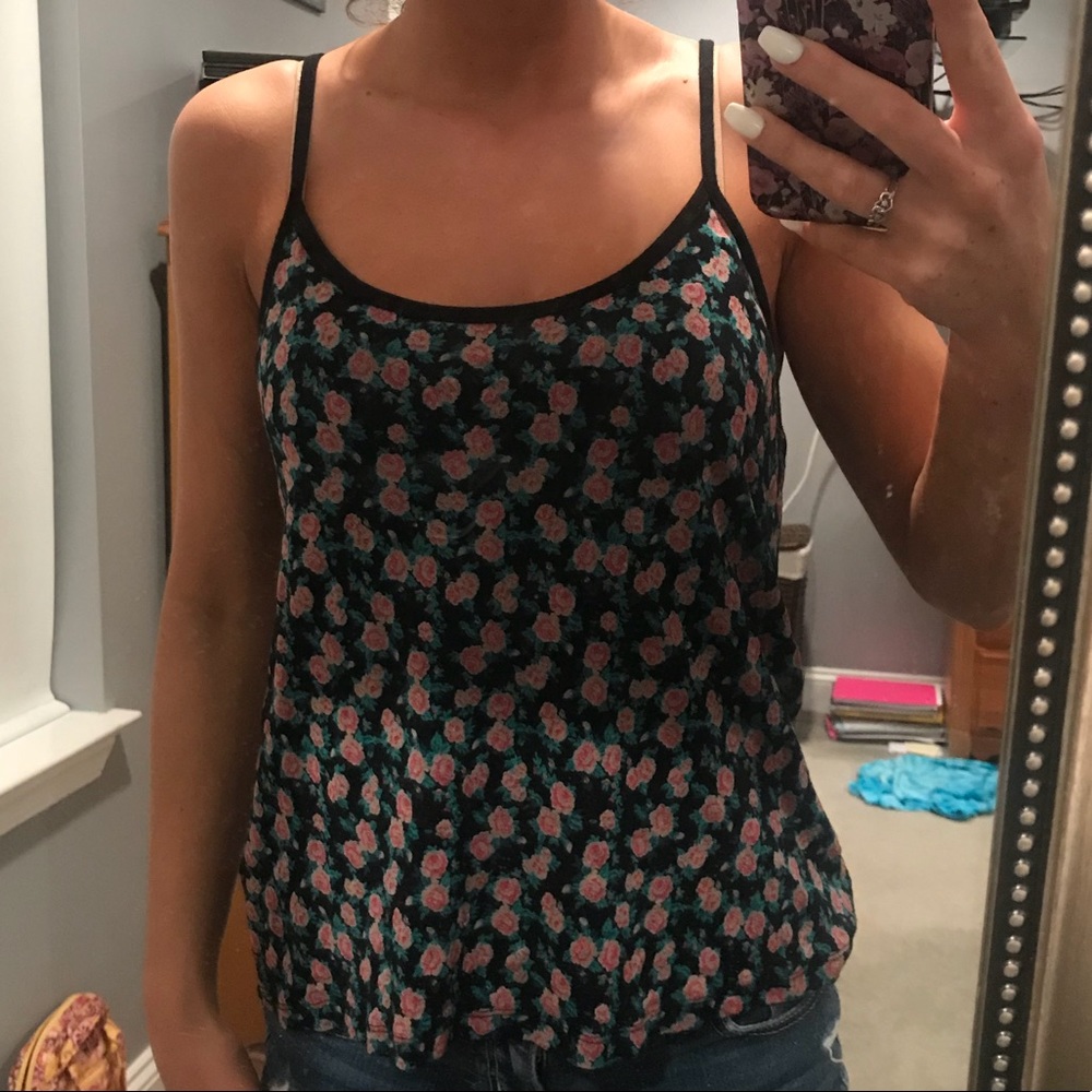 Floral tank top with strappy back